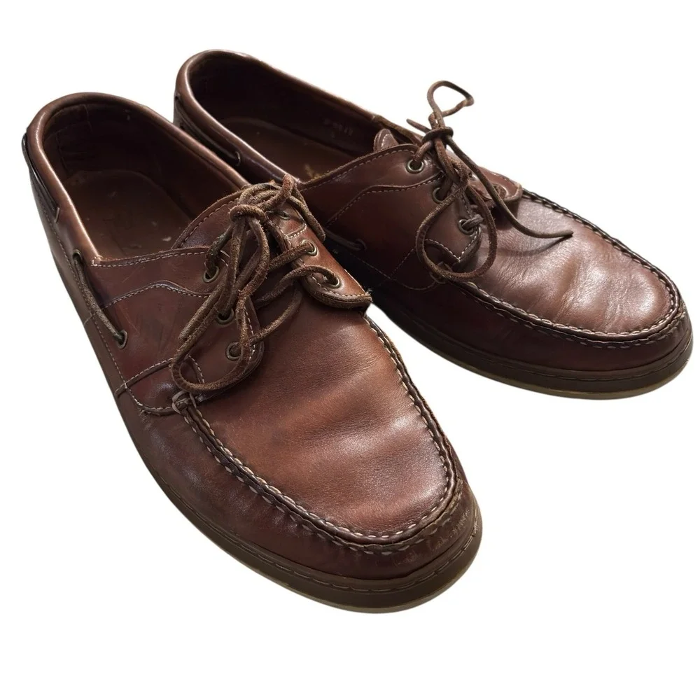 Allen Edmonds Eastport Boat Shoes 14D Deck Shoes Leather Casual 3 Eye Daily
